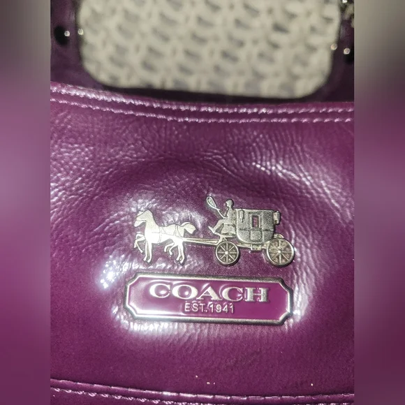 Coach Tribeca Patent Leather Tote Berry - Picture 3 of 13